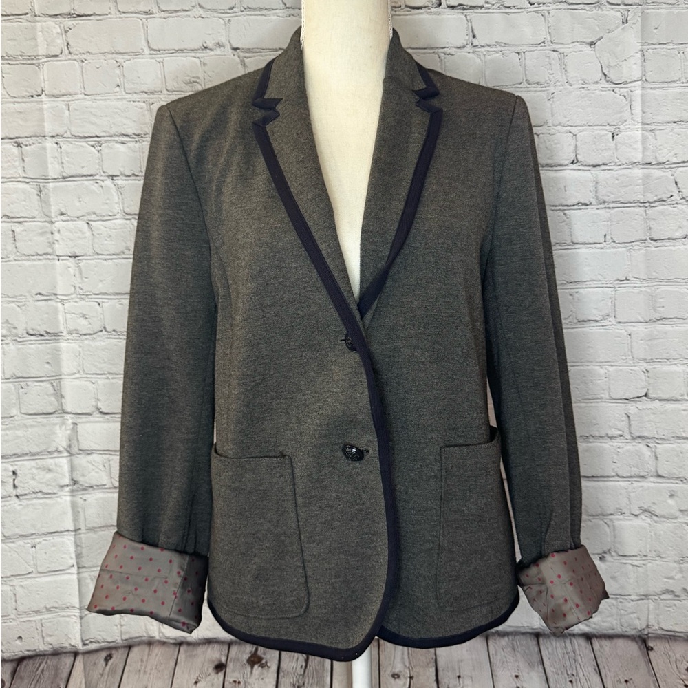 {GAP} Gray Academy Blazer with Navy Trim